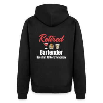 Barkeeper Im Ruhestand Hat Spaß Bei Der Arbeit - Unisex Premium Bio Zip Hoodie - Schwarz - Hinten - Nico (187cm)
