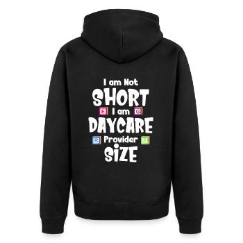 Ich Bin Nicht Klein Ich Bin Kita-erzieherin - Unisex Premium Bio Zip Hoodie - Schwarz - Hinten - Nico (187cm)
