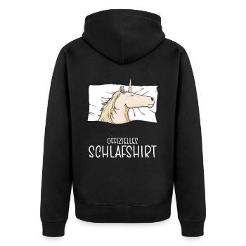 Chemise de nuit officielle Pyjama licorne - Veste à capuche bio Premium Unisexe - noir - Dos - Nico (187cm)