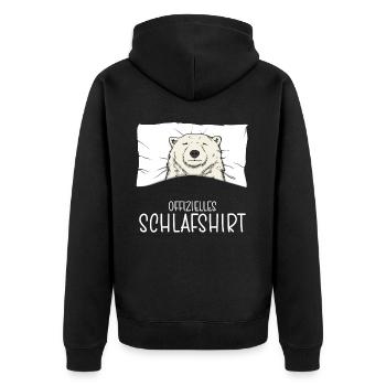 Official Sleep Shirt Polar Bear Pajamas - Unisex Premium Organic Zip Hoodie - black - Back - Nico (187cm)