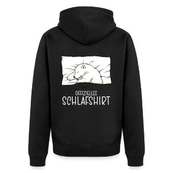 Official Sleep Shirt Polar Bear Pajamas - Unisex Premium Organic Zip Hoodie - black - Back - Nico (187cm)