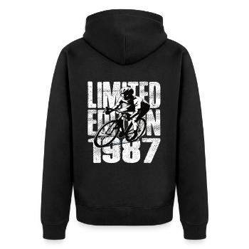 Édition limitée 1987 édition limitée anniversaire - Veste à capuche bio Premium Unisexe - noir - Dos - Nico (187cm)