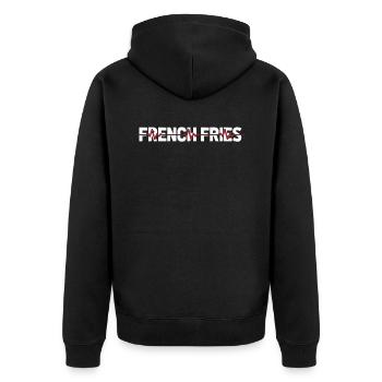 Pommes Frittes Fritten Ekg Heartbeat - Unisex Premium Bio Zip Hoodie - Schwarz - Hinten - Nico (187cm)