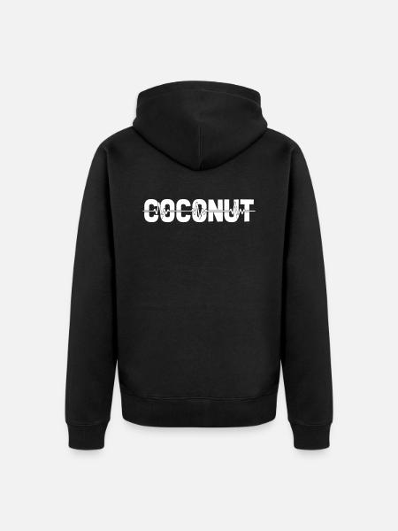 Coconut Coconut ECG Heartbeat - Unisex Premium Organic Zip Hoodie - black