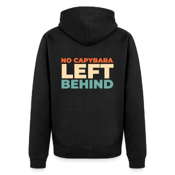 Capybara Wasserschwein - Unisex Premium Bio Zip Hoodie - Schwarz - Hinten - Nico (187cm)
