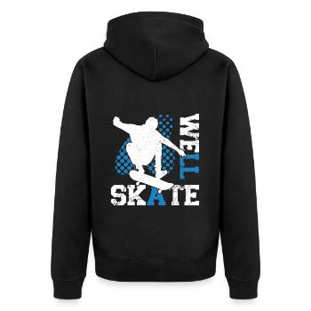 Art de skateboard pour garçons filles hommes cadeaux de skateboard - Veste à capuche bio Premium Unisexe - noir - Dos - Nico (187cm)