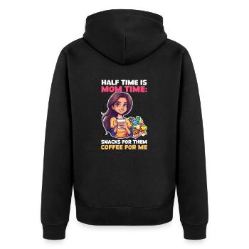 Volley-ball maman collations pour eux, café pour moi - Veste à capuche bio Premium Unisexe - noir - Dos - Nico (187cm)