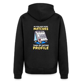 Volleyball Mom Kids More Matches Than Dating Profi - Unisex Premium Organic Zip Hoodie - black - Back - Nico (187cm)