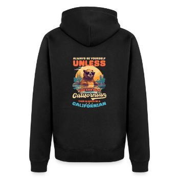 Amoureux de la Californie vous-même à moins que californien - Veste à capuche bio Premium Unisexe - noir - Dos - Nico (187cm)