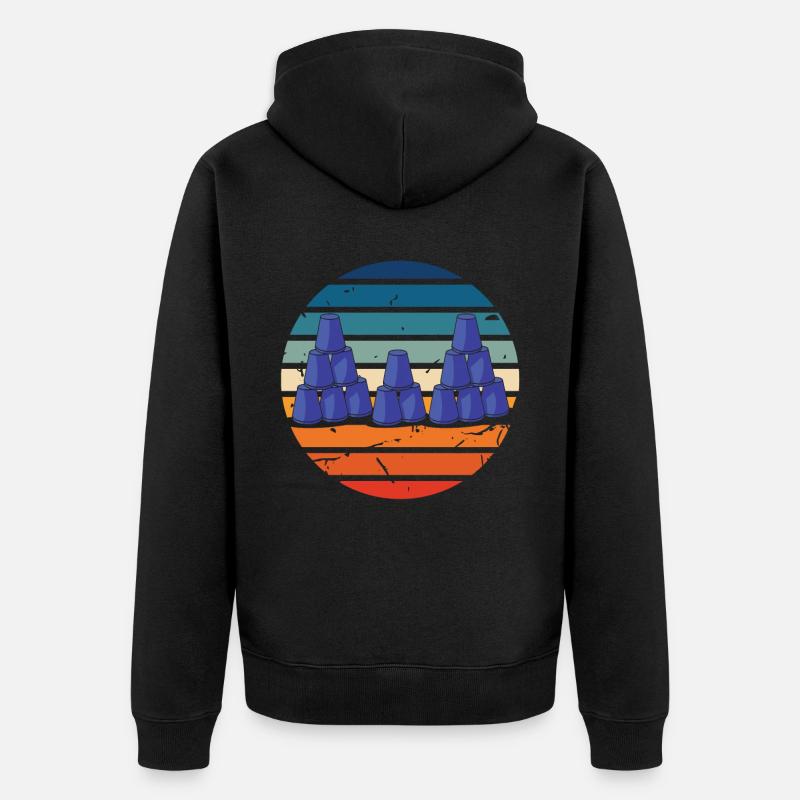 Stacking Cups Speed Stacker - Unisex Premium Organic Zip Hoodie - black