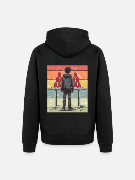 Stacking Cups Speed Stacker - Unisex Premium Organic Zip Hoodie - black