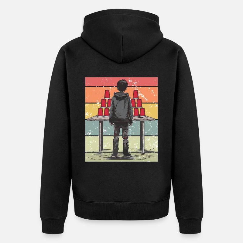 Empilage de gobelets Speed Stacker - Veste à capuche bio Premium Unisexe - noir