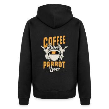 Amateur de perroquet Café avant que propriétaire d’oiseau amateur de café - Veste à capuche bio Premium Unisexe - noir - Dos - Nico (187cm)