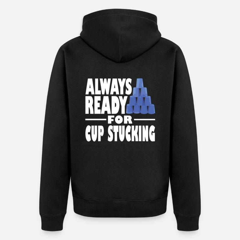 Stapeln Von Bechern Speed Stacker - Unisex Premium Bio Zip Hoodie - Schwarz