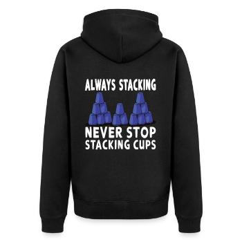 Empilage de gobelets Speed Stacker - Veste à capuche bio Premium Unisexe - noir - Dos - Nico (187cm)