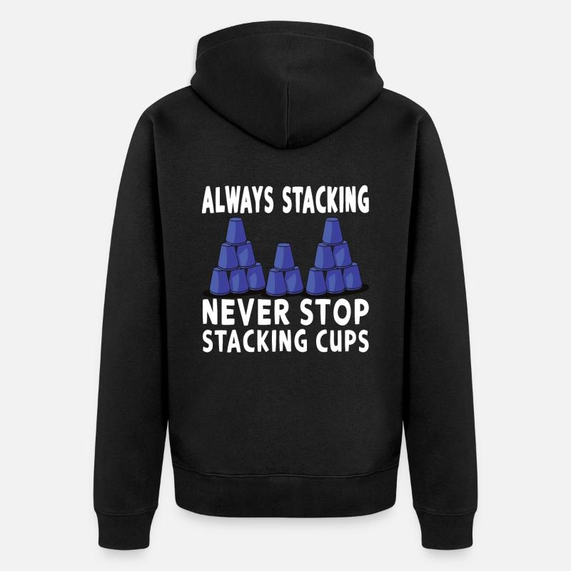 Stacking Cups Speed Stacker - Unisex Premium Organic Zip Hoodie - black