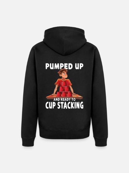 Stapeln Von Bechern Speed Stacker - Unisex Premium Bio Zip Hoodie - Schwarz