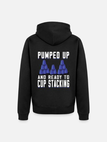 Stacking Cups Speed Stacker - Unisex Premium Organic Zip Hoodie - black
