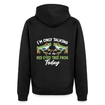 Red-eyed tree frog, rainforest amphibian - Unisex Premium Organic Zip Hoodie - black - Back - Nico (187cm)