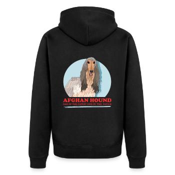 Afghanischer Windhund Dad Hundebesitzer Geschenk - Unisex Premium Bio Zip Hoodie - Schwarz - Hinten - Nico (187cm)