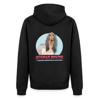 Afghanischer Windhund Mom Hundebesitzer Geschenk - Unisex Premium Bio Zip Hoodie - Schwarz - Hinten - Nico (187cm)