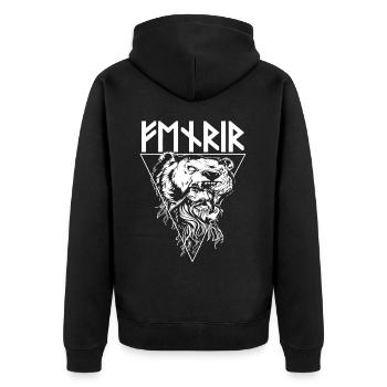 Viking Tshirt Viking Valhalla Valhalla God Odin - Unisex Premium Organic Zip Hoodie - black - Back - Nico (187cm)