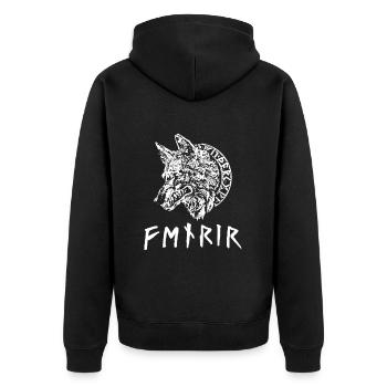 Wikinger Tshirt Viking Valhalla Walhalla Gott Odin - Unisex Premium Bio Zip Hoodie - Schwarz - Hinten - Nico (187cm)