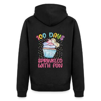 Cupcake - Unisex Premium Organic Zip Hoodie - black - Back - Nico (187cm)