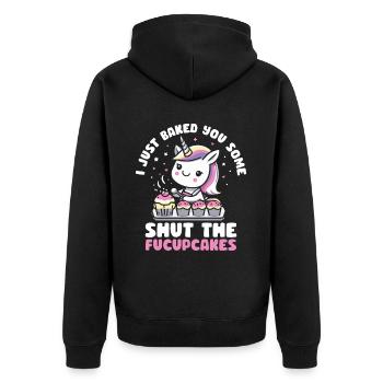 Cupcake Muffin Baking Gift - Unisex Premium Organic Zip Hoodie - black - Back - Nico (187cm)