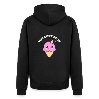 Ice Cream Ice Cream Ice Cream Summer Gift - Unisex Premium Organic Zip Hoodie - black - Back - Nico (187cm)