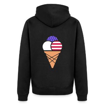 Crème glacée Crème glacée Crème glacée Cadeau d’été - Veste à capuche bio Premium Unisexe - noir - Dos - Nico (187cm)