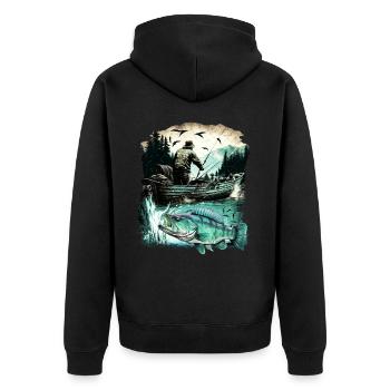 Poisson bar - Veste à capuche bio Premium Unisexe - noir - Dos - Nico (187cm)