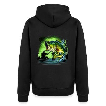 Poisson bar - Veste à capuche bio Premium Unisexe - noir - Dos - Nico (187cm)