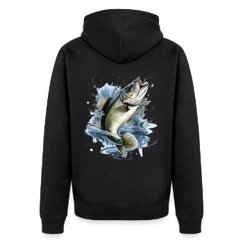 Poisson bar - Veste à capuche bio Premium Unisexe - noir - Dos - Nico (187cm)