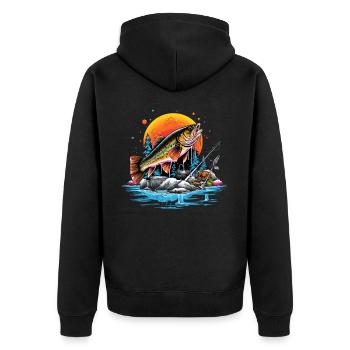 Poisson bar - Veste à capuche bio Premium Unisexe - noir - Dos - Nico (187cm)