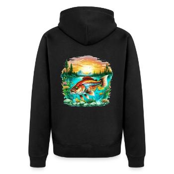 Poisson bar - Veste à capuche bio Premium Unisexe - noir - Dos - Nico (187cm)