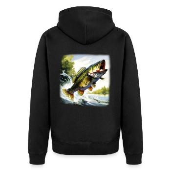 Poisson bar - Veste à capuche bio Premium Unisexe - noir - Dos - Nico (187cm)
