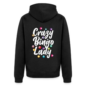 Joueur de bingo Crazy Bingo Lady - Veste à capuche bio Premium Unisexe - noir - Dos - Nico (187cm)