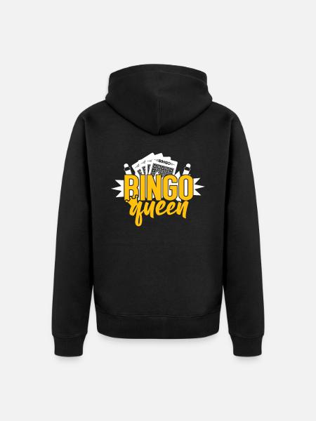 Bingo Player Queen Bingo Queen - Unisex Premium Organic Zip Hoodie - black
