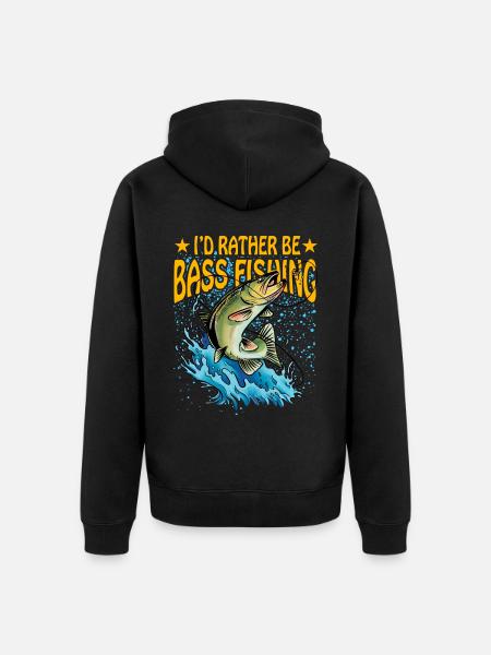 I'd rather be Bass Fishing - Unisex Premium Organic Zip Hoodie - black
