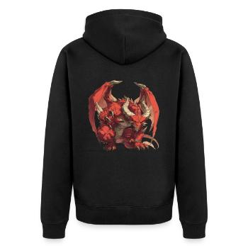 Dragon Devil Halloween Dragon Kids - Unisex Premium Organic Zip Hoodie - black - Back - Nico (187cm)