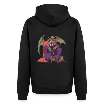 Dragon Vampire Halloween Dragon Kids - Unisex Premium Organic Zip Hoodie - black - Back - Nico (187cm)