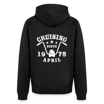 Croisière Motard Anniversaire Avril 1978 Moto - Veste à capuche bio Premium Unisexe - noir - Dos - Nico (187cm)