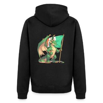 Dragon Irish St. Patrick's Day Dragon Kids - Unisex Premium Organic Zip Hoodie - black - Back - Nico (187cm)