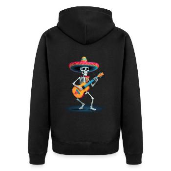 Mexicain Mariachi Squelette Guitare Musique - Veste à capuche bio Premium Unisexe - noir - Dos - Nico (187cm)