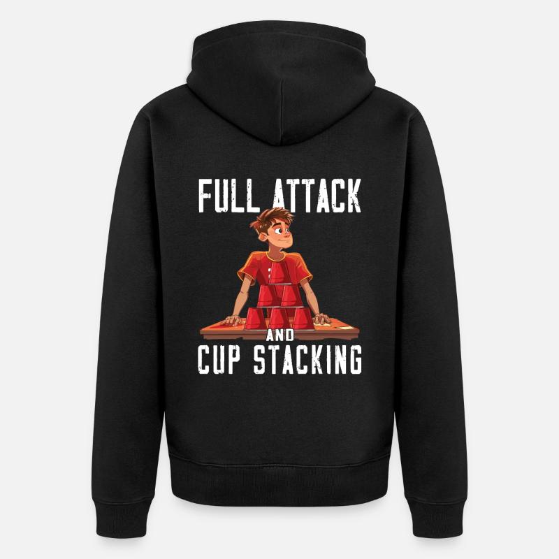 Stacking Cups Speed Stacker - Unisex Premium Organic Zip Hoodie - black