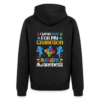 Autismus Awareness Day Autist Geschenk - Unisex Premium Bio Zip Hoodie - Schwarz - Hinten - Nico (187cm)