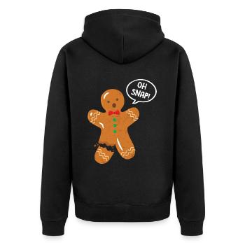 Baker - Unisex Premium Organic Zip Hoodie - black - Back - Nico (187cm)