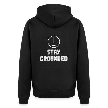 Bleiben Sie Geerdet Elektroingenieur Elektriker - Unisex Premium Bio Zip Hoodie - Schwarz - Hinten - Nico (187cm)