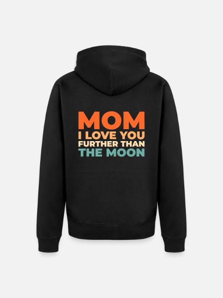 Moon Luna Love Moon Mom - Unisex Premium Organic Zip Hoodie - black
